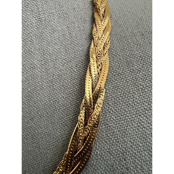 Vintage Lady Remington Gold Tone Braided Necklace - 18 Inch - Picture 3 of 7